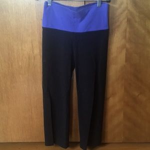 Black Yoga Pants w/ Purple Waistband